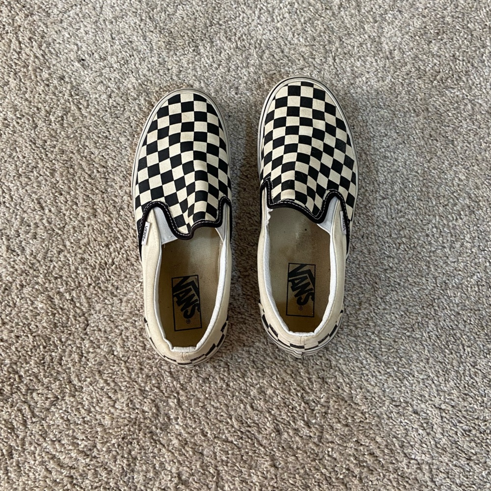 Womens platform checkerboard vans